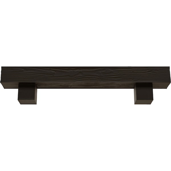 Kit W/ Alamo Corbels, NaturaL Ash, 4H X 6D X 36W Sandblasted Faux Wood Fireplace ManteL